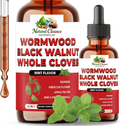 12in1 Wormwood Liquid Drops Added Black Walnut, Whole Cloves and 9 More Herbs - 60ml - Mint Flavor - natuurlijk supplement | naturalcleance.com
