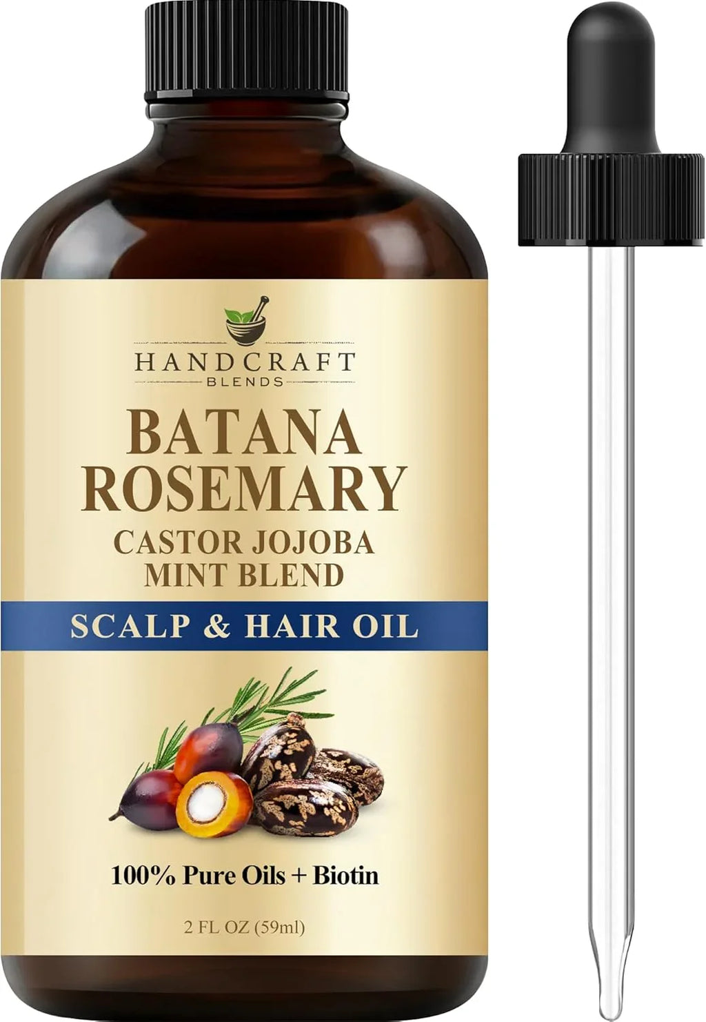 Batana & Rosemary Hair Growth Oil 59 gram – Scalp Treatment & Strengthening for Growth & Loss, Thinning, Dry Scalp, Split Ends – Natural Hair Oil for Women & Men – Intensive Repair & Nourishing Formula - natuurlijk supplement | naturalcleance.com