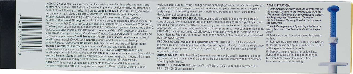 Duramectin (Ivermectin 1.87%) 6.08gm Koop 3 artikelen met 15% korting