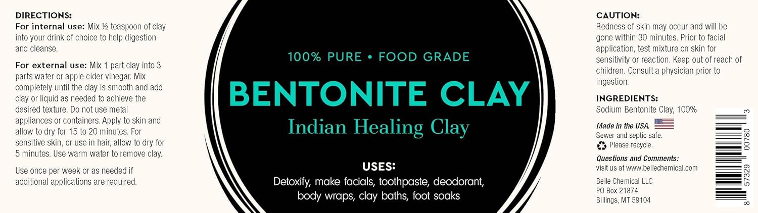 Binder Food Grade Sodium Bentonite Clay - Powder -internal end external use- 450 gram