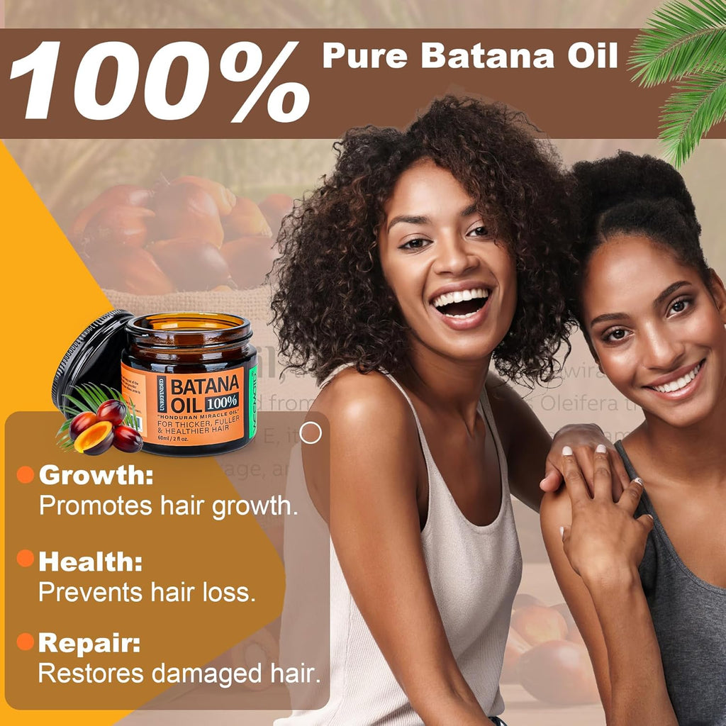 Batana Oil for Hair Growth Dr Sebi, 100% Raw Organic Batana Hair Mask from Honduras, Wild Growth Hair Oil, Scalp Oil Promotes Hair Thickness, Prevents Loss for Men & Women, 60ml - natuurlijk supplement | naturalcleance.com