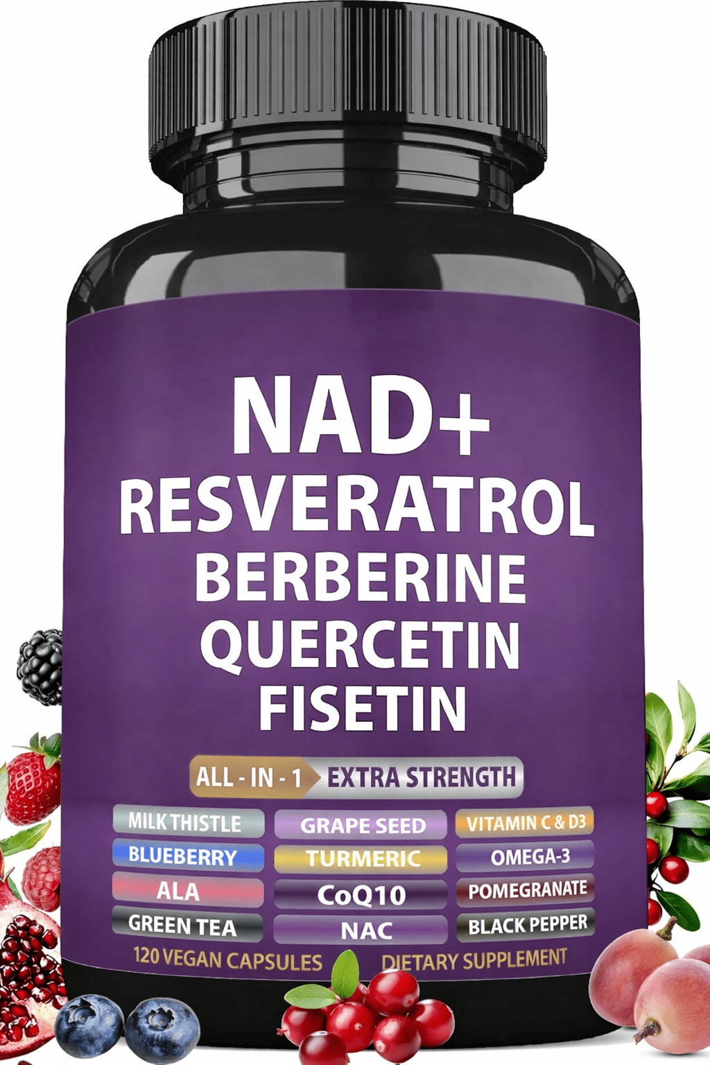 NAD+ Resveratrol Supplement 18-in-1 – 120 Capsules