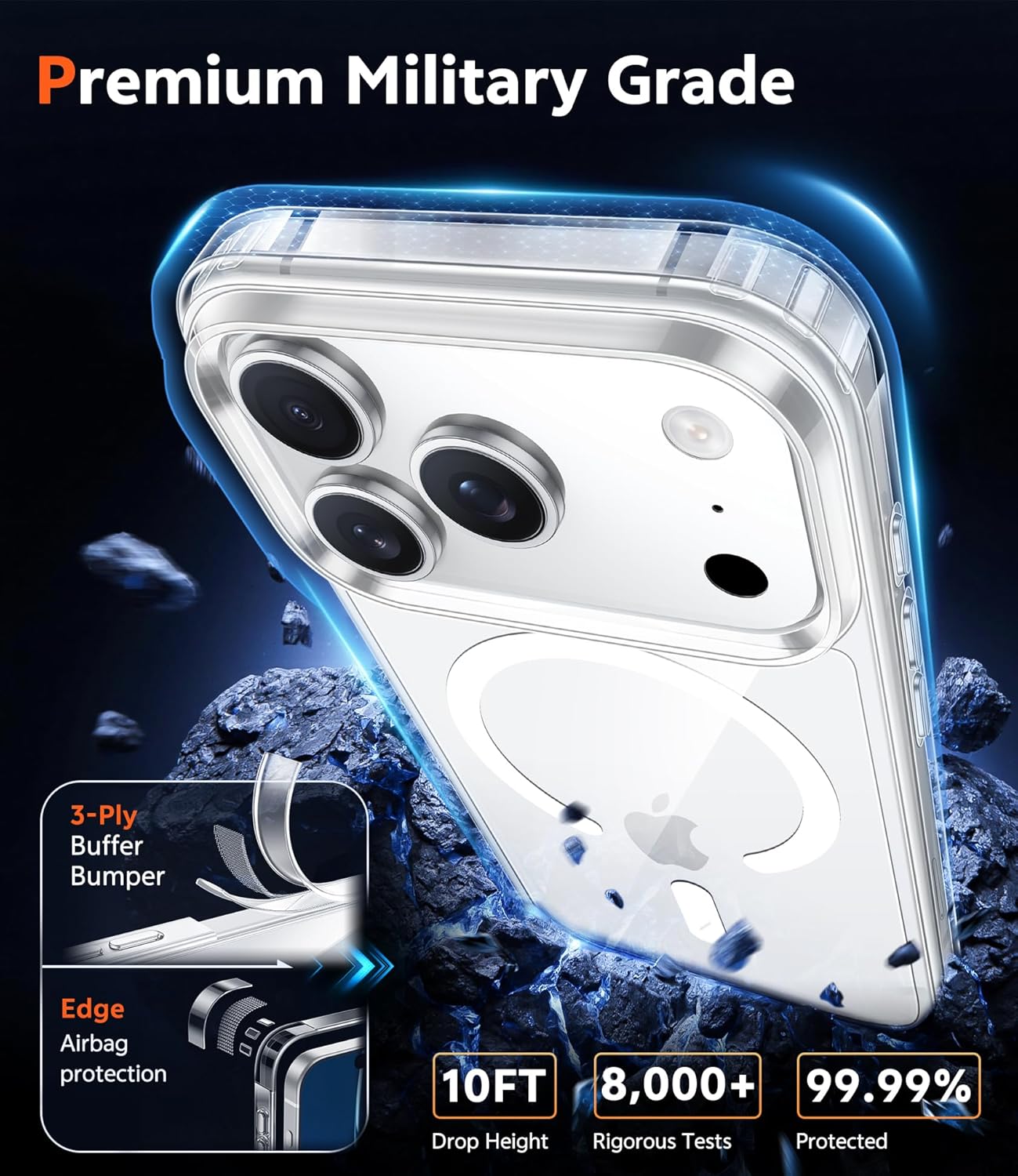 FNTCASE iPhone 17 Pro Max Hoesje – Transparant MagSafe - natuurlijk supplement | naturalcleance.com