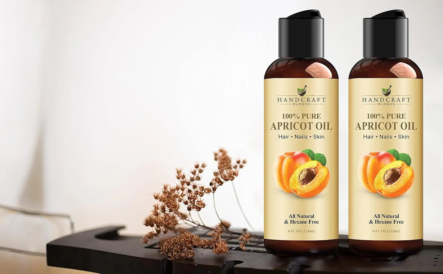 Handcraft Blends Apricot Kernel Oil - Cold-Pressed 118 gram - 100% Pure and Natural - Premium Grade Carrier Oil for Skin and Hair - Hair and Body - Massage - Hexane-Free - natuurlijk supplement | naturalcleance.com