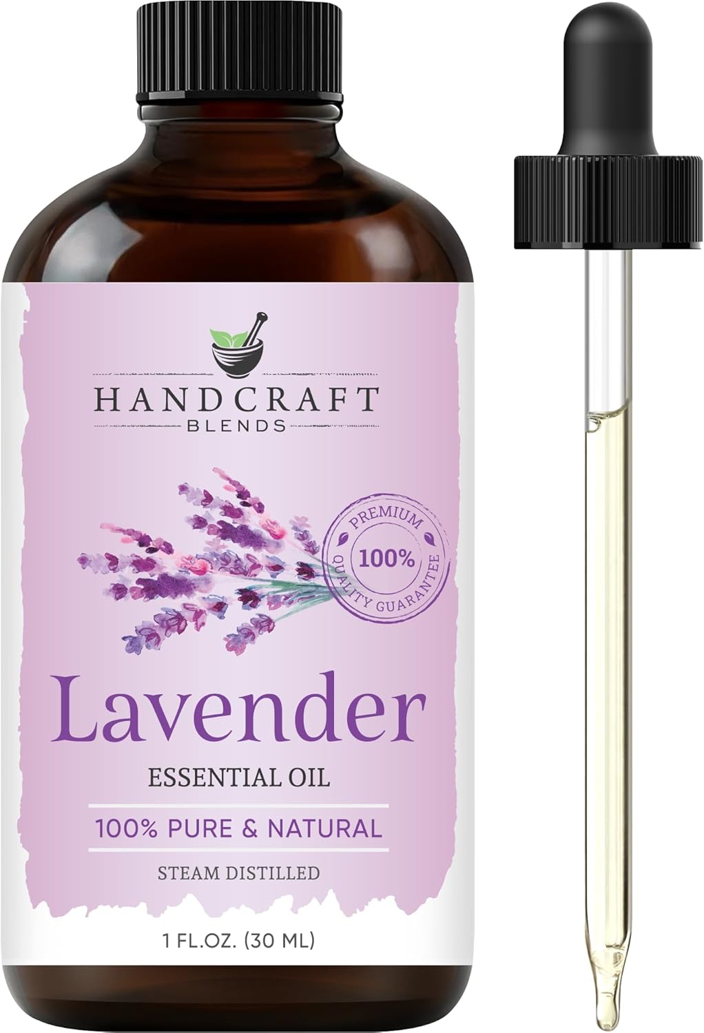 Handcraft Blends Lavender Essential Oil – 1 Fl Oz – 100% Pure and Natural – Premium Grade Essential Oil for Diffuser and Aromatherapy, Skin, Massage, Candle and Soap Making Fragrance - natuurlijk supplement | naturalcleance.com