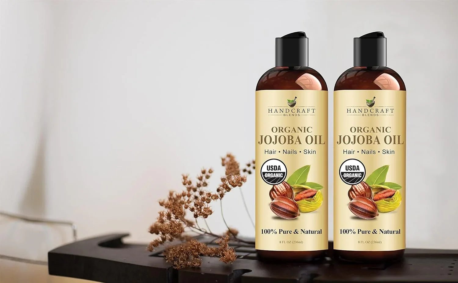 Handcraft Blends USDA Organic Jojoba Oil | Cold-Pressed | 236ml | 100% Pure & Natural | for Hair, Skin & Face | Premium Grade Carrier Oil | for Massage & Aromatherapy | Hexane-Free - natuurlijk supplement | naturalcleance.com