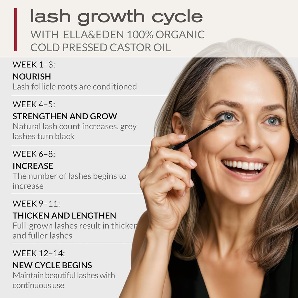 Organic Castor Oil for Eyelashes - 118ml Glass Bottle Lash Serum - for Eyebrows, for Hair Growth - Cold-Pressed Hexane-Free USDA Certified 100% Pure Unrefined - natuurlijk supplement | naturalcleance.com