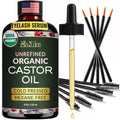 Organic Castor Oil for Eyelashes - 118ml Glass Bottle Lash Serum - for Eyebrows, for Hair Growth - Cold-Pressed Hexane-Free USDA Certified 100% Pure Unrefined - natuurlijk supplement | naturalcleance.com