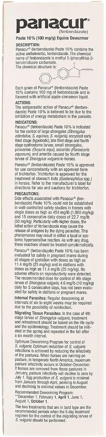 PANACUR Fenbendazole Dewormer Horse Paste - natuurlijk supplement | naturalcleance.com