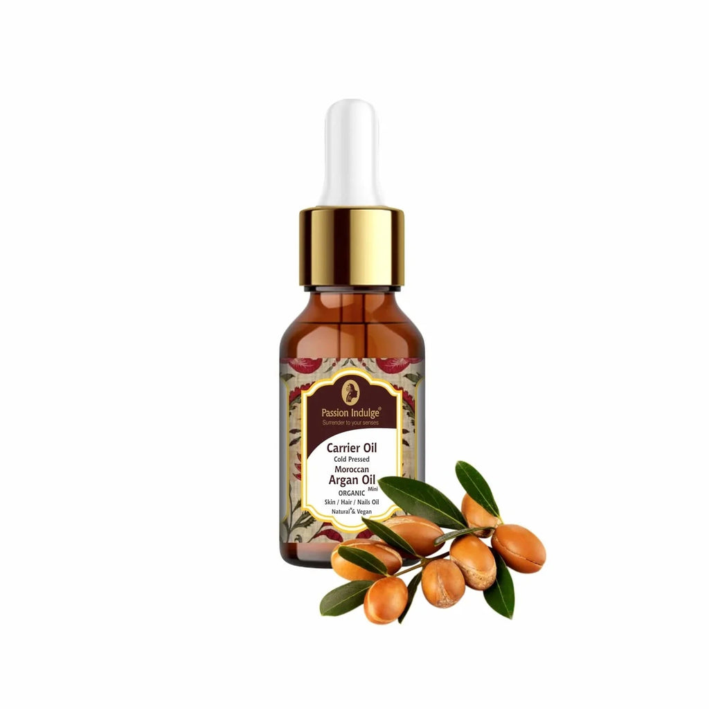Passion Indulge Moroccan Argan Oil for Hair Growth, Dandruff and Scalp Disorders, Organic Carrier oil for Hair - 10 ml - natuurlijk supplement | naturalcleance.com