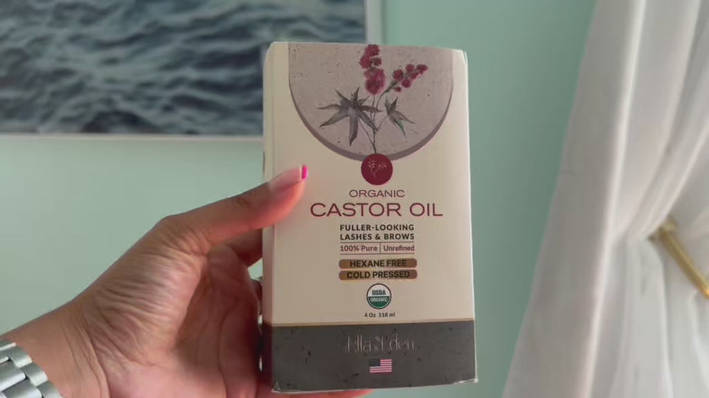 Pure USDA Certified Organic Castor Oil Hair Growth Serum Cold Pressed Hexane-Free 118ml Glass Bottle