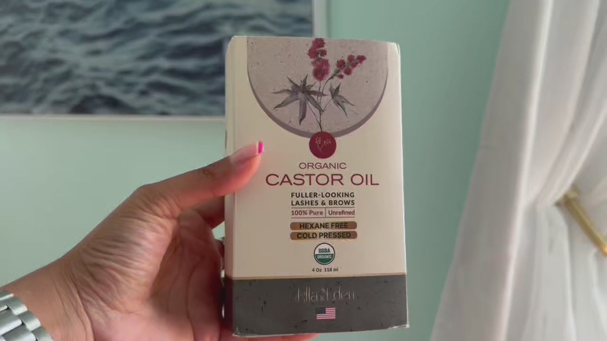Pure USDA Certified Organic Castor Oil Hair Growth Serum Cold Pressed Hexane-Free 118ml Glass Bottle