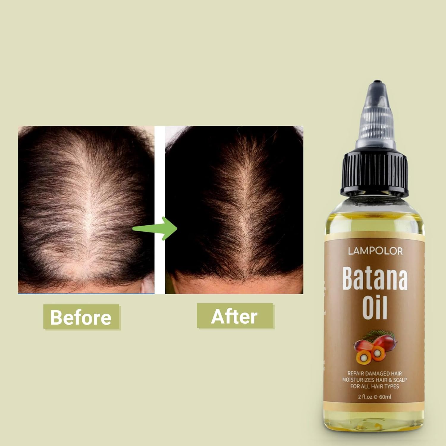RAW Batana Oil for Hair Growth, Dr Sebi Organic Unrefined Batana Oil from Honduran, 100% Pure & Natural Hair Growth for Thicker & Stronger Hair - 2 FL OZ - 60Ml - 1Pack - natuurlijk supplement | naturalcleance.com