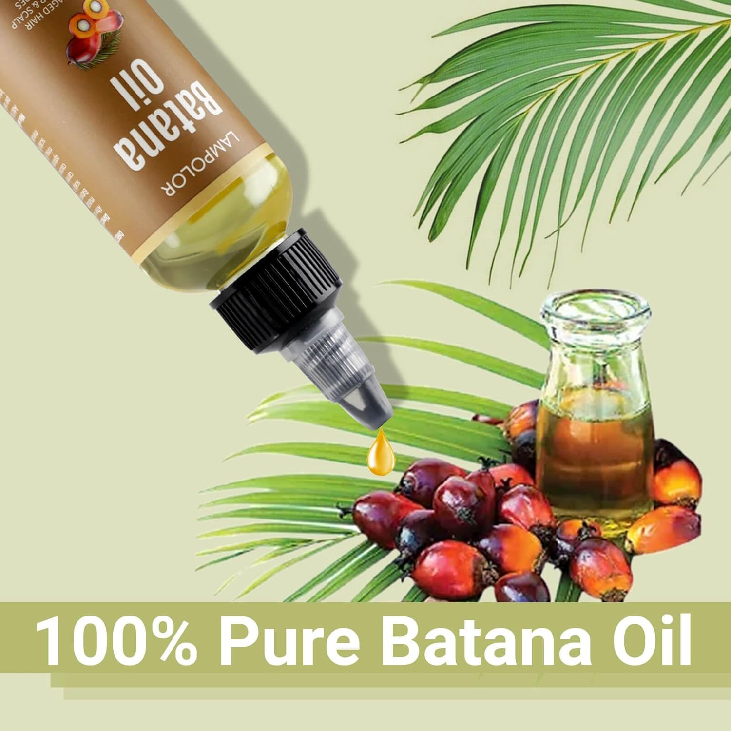 RAW Batana Oil for Hair Growth, Dr Sebi Organic Unrefined Batana Oil from Honduran, 100% Pure & Natural Hair Growth for Thicker & Stronger Hair - 2 FL OZ - 60Ml - 1Pack - natuurlijk supplement | naturalcleance.com