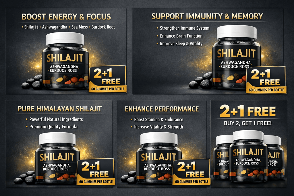 SHILAJIT GUMMIES Support Exercise Performance, Brain and Nerve ,immune Function with Ashwagandha and Vitamin 60 capsules