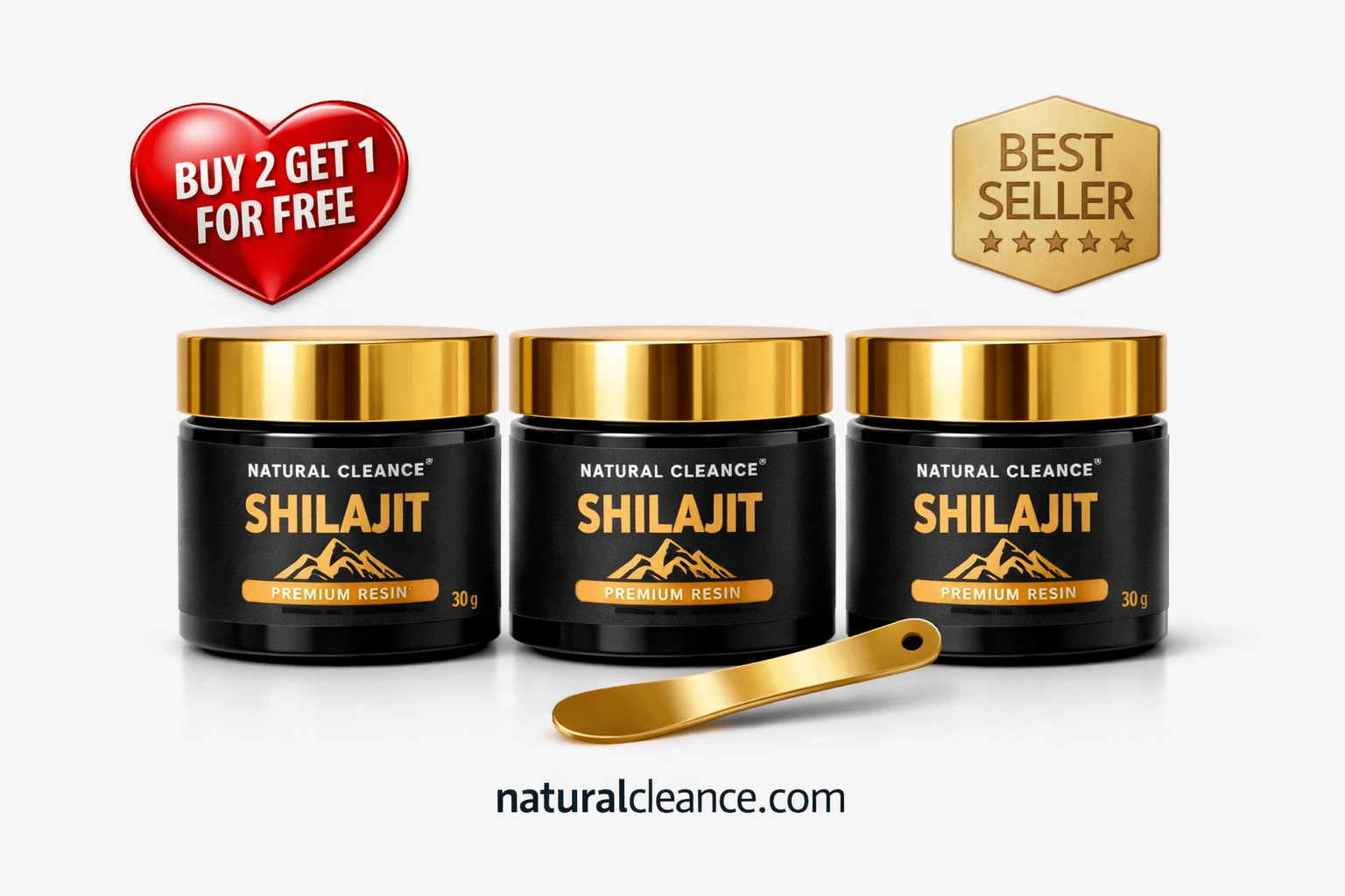 Shilajit Resin – 30g | Pure & Potent Natural | Supplement whit golden spoon
